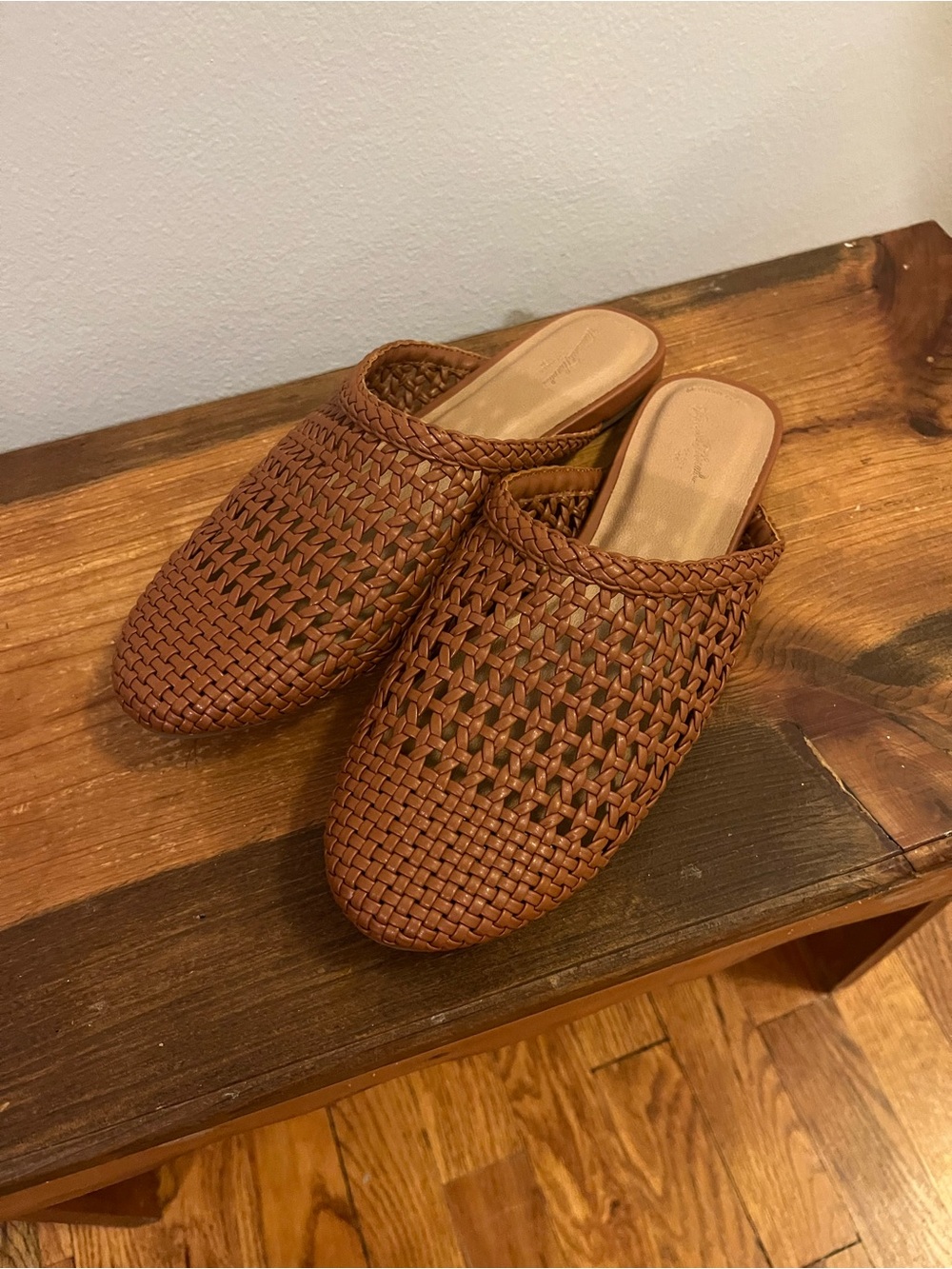Universal Thread Woven Slip-On Mules in Cognac Brown